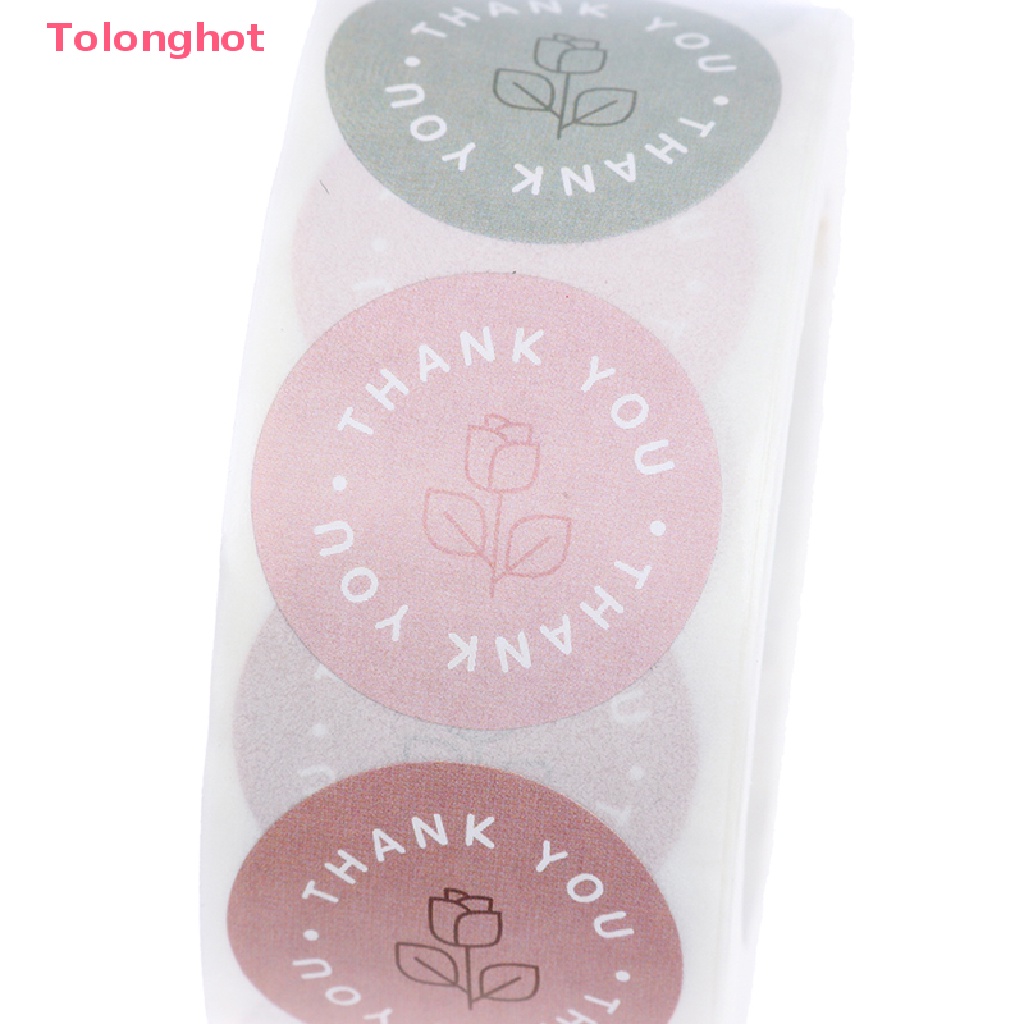 Bộ 500 Miếng Dán Tự Dính In Chữ Thank You Màu Sắc Cổ Điển Tiện Dụng