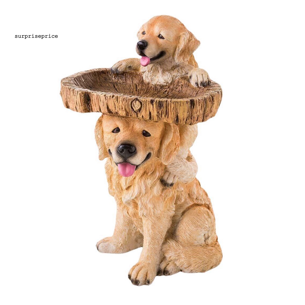 Mô Hình Cún Con Bằng Nhựa Resin Dễ Thương Dùng Trang Trí Sân Vườn