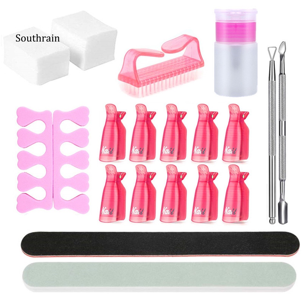 1 Bộ Dụng Cụ Tẩy Sơn Móng Tay Dạng Kẹp &amp; Đẩy Biểu Bì Da Chết