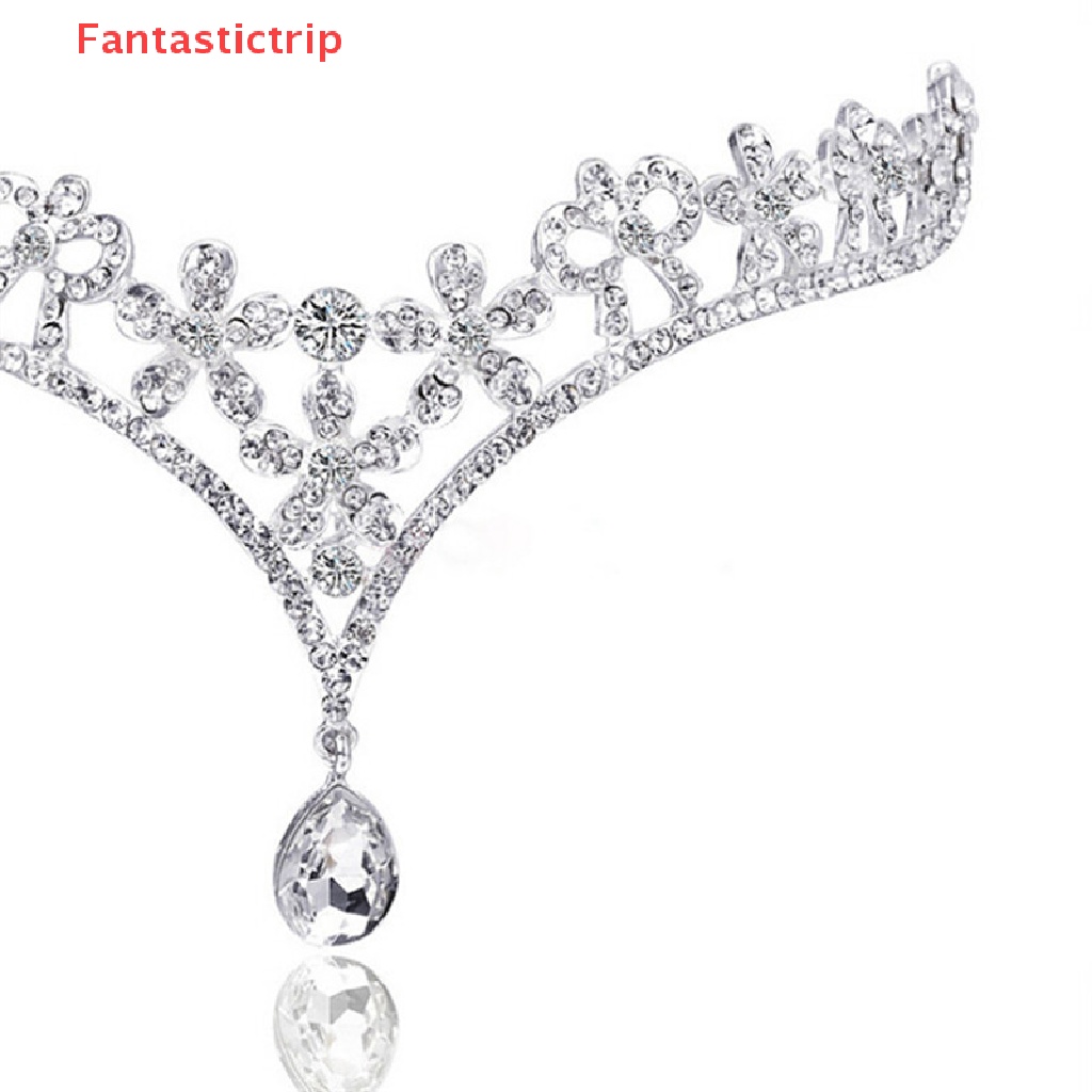 [Fantastictrip] Cài Tóc Vương Miện Công Chúa Đính Kim Cương Giả Cho Cô Dâu Mới