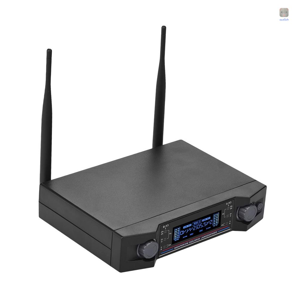 Hệ Thống Micro Không Dây U2 UHF 2 Micro Và 1 Thiết Bị Nhận Màn Hình LCD Dùng Giải Trí Phòng Họp Karaoke Tại Nhà