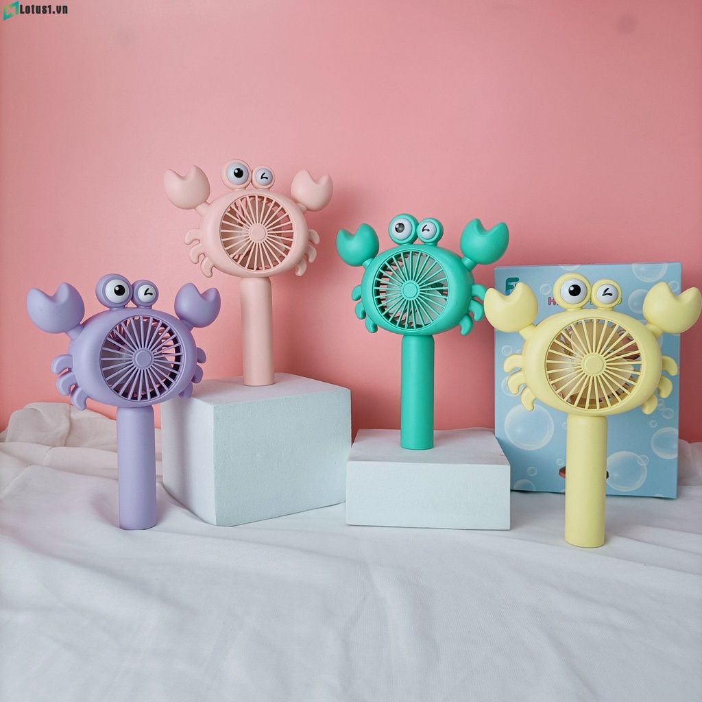 Hàng Có Sẵn Quạt Mini Cầm Tay Hình Cua Macaron Vui Nhộn Mới 2023 Quạt Di Động Ngoài Trời Cho Sinh Viên Sạc Usb