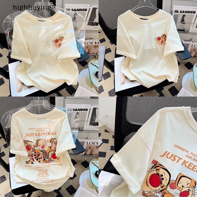 Áo Thun Tay Ngắn Cổ Tròn In Họa Tiết Hoạt Hình Thời Trang Mùa Hè Cho Nữ