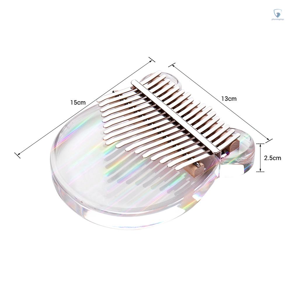 Miếng Dán Ghi Chú 17 Phím Đàn Kalimba Bằng Acrylic Trong Suốt Kèm Túi Đựng Tiện Dụng