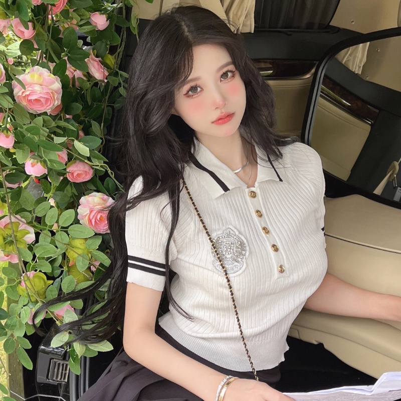 COZOK Áo polo Dệt Kim Tay Ngắn Dễ Phối Đồ Hợp Thời Trang