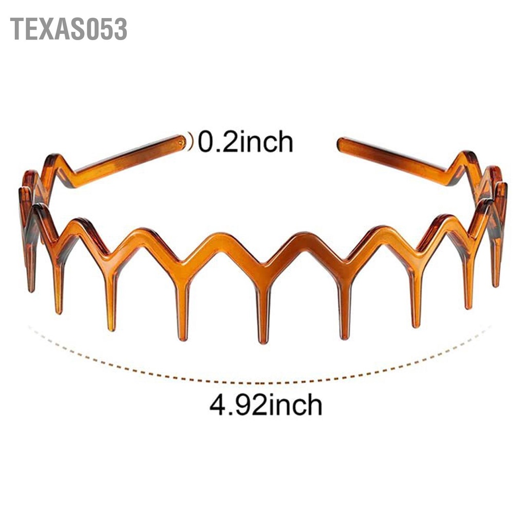 Texas053 2 Chiếc Zigzag Mũ Trùm Đầu Đen Nâu Nhựa Cá Mập Răng Chải Tóc Vòng