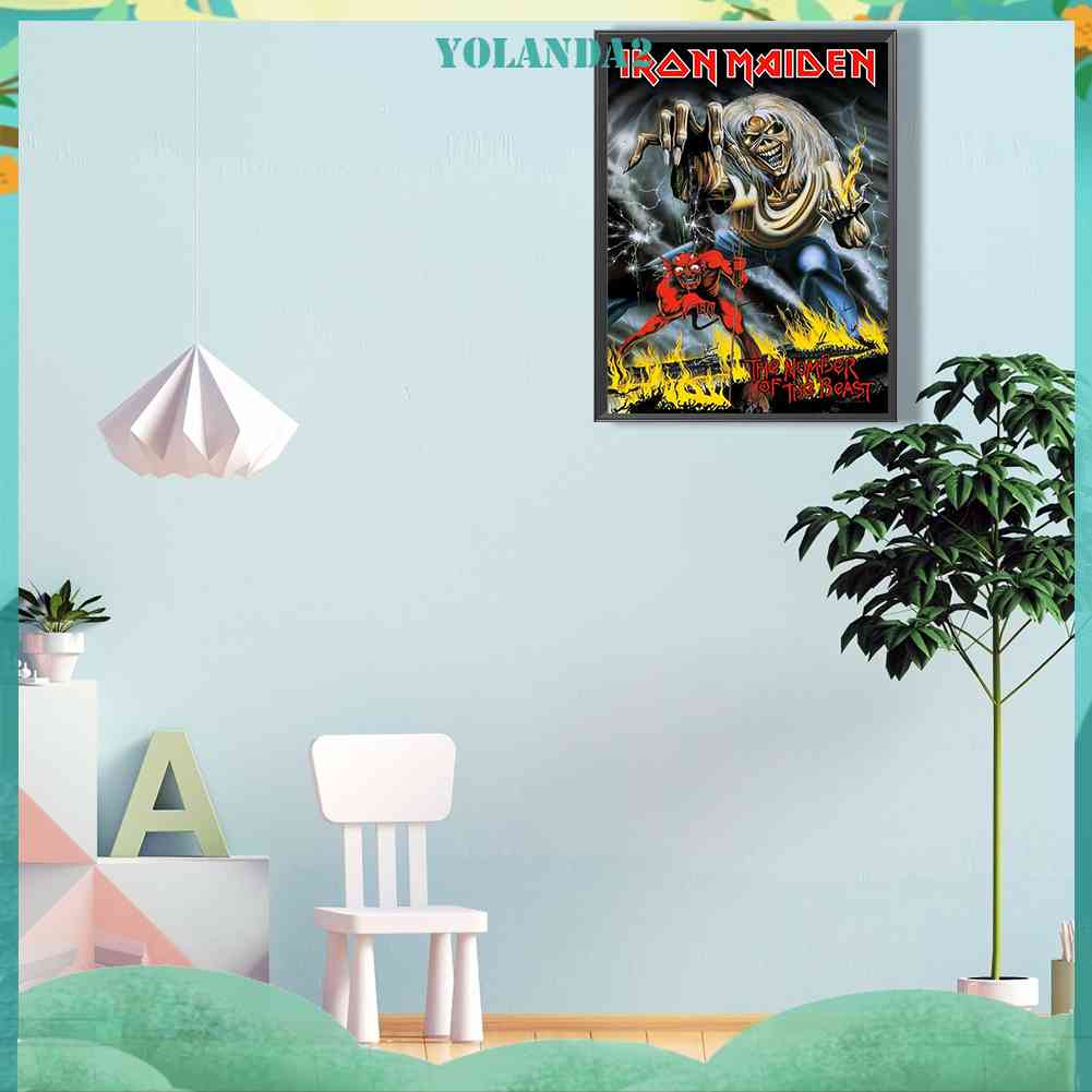 Bộ Tranh Đính Đá 5D Toàn Diện Họa Tiết Cô Gái Sắt Độc Đáo DIY Dùng Trang Trí