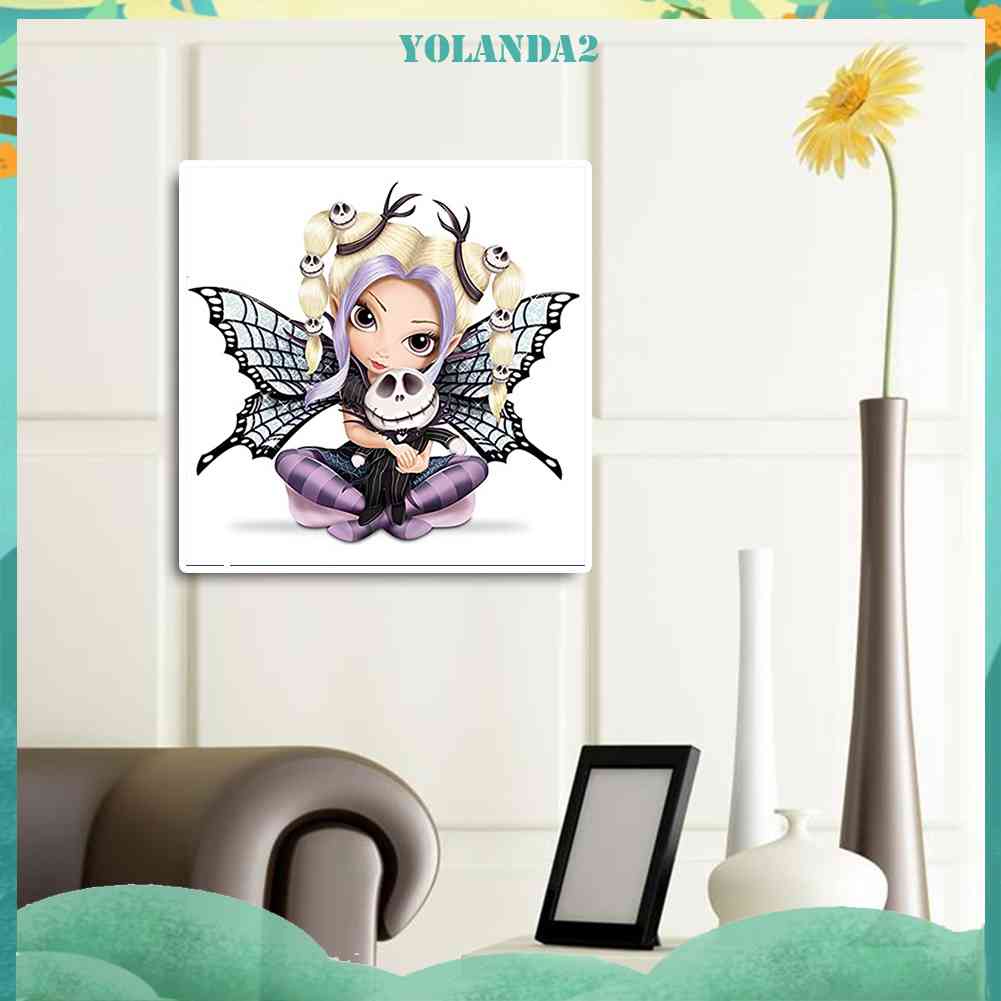 Bộ Tranh Đính Đá 5D Tự Làm Toàn Diện Hình Búp Bê Mắt To Trang Trí Nhà Cửa