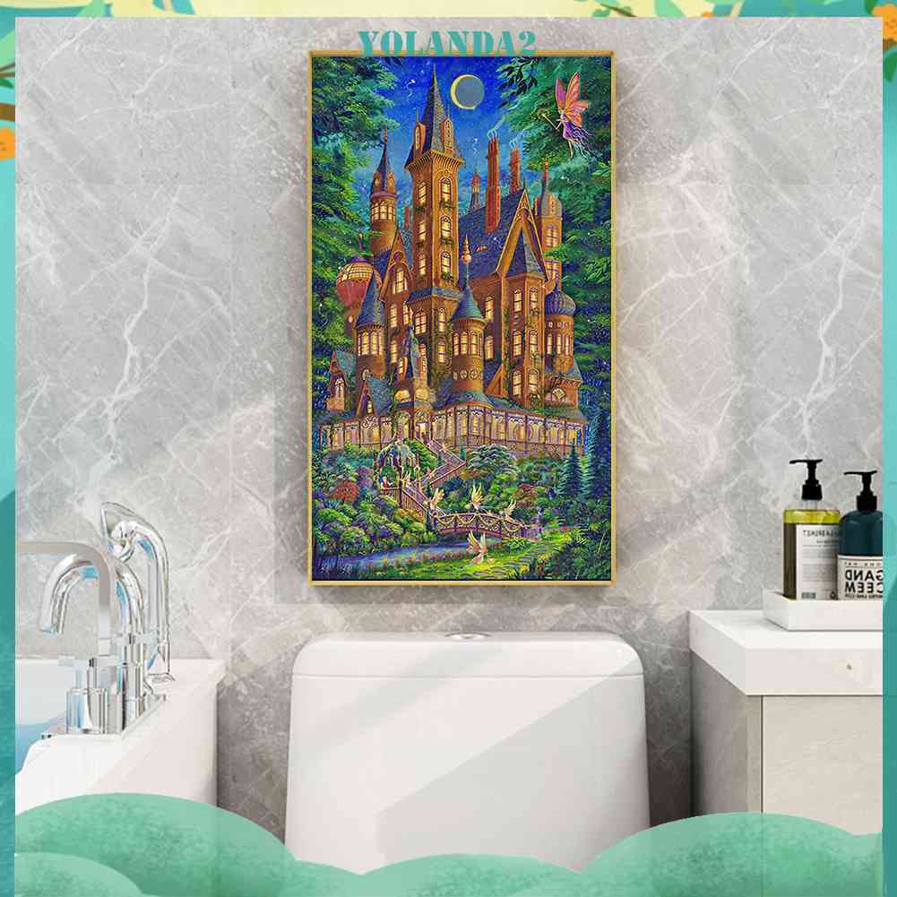 Bộ Tranh Đính Đá Toàn Diện Họa Tiết Lâu Đài Cổ Tích Độc Đáo Trang Trí Nhà