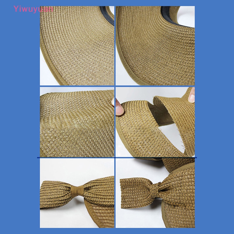 < Yiwuyuan > Mũ Rơm Rộng Vành Chống Nắng Đi Biển Mùa Hè Có Thể Cuộn Lên Dây Bện Cho Nữ