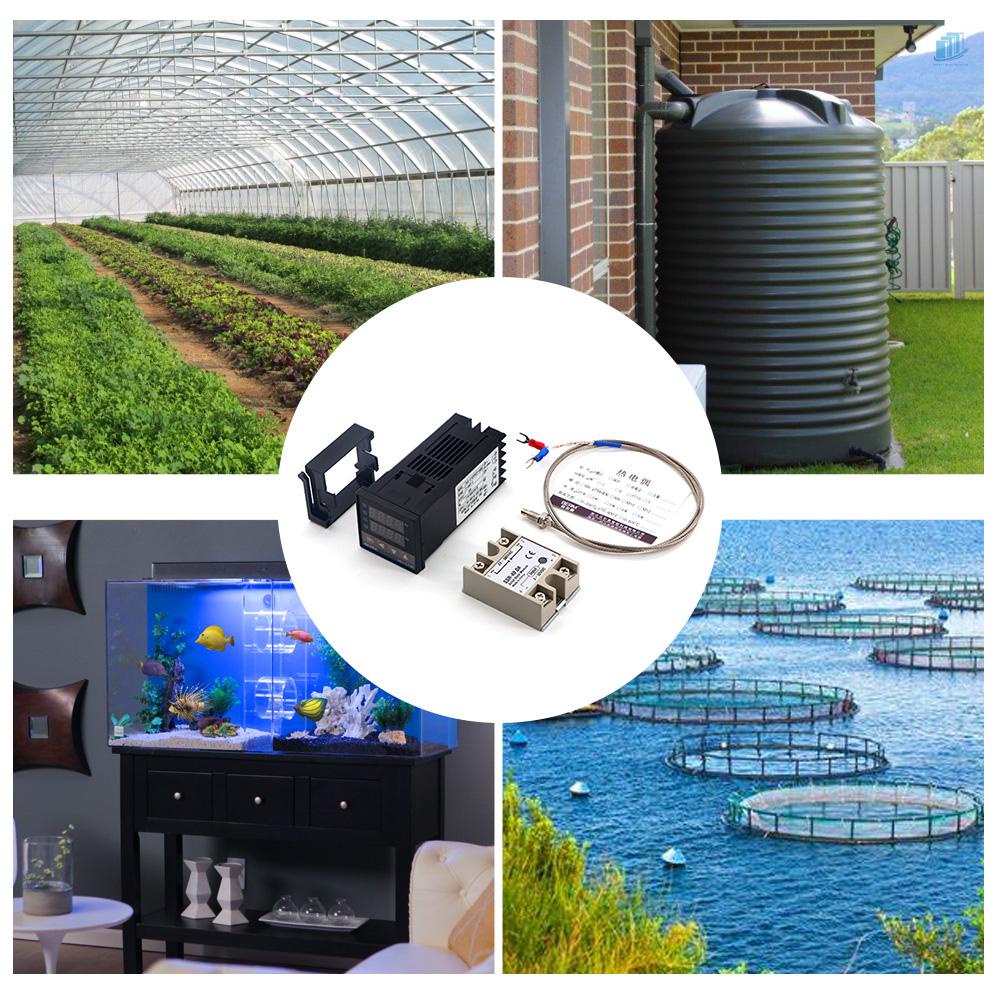 Bộ 3 Dây Cáp SSR + SSR-40 DA + M6 1M Điều Khiển Nhiệt Độ Thông Minhwatchinone REX-C100FK07-V * AN