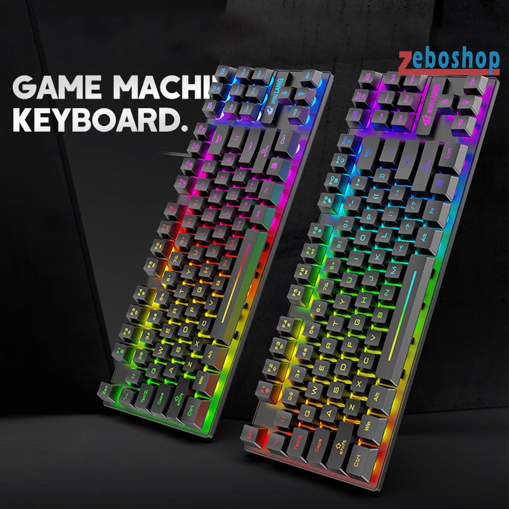 Bàn Phím Cơ K16 87 Phím Chống Nước Có Dây Màu Sắc RGB Dành Cho Máy Tính Notebook