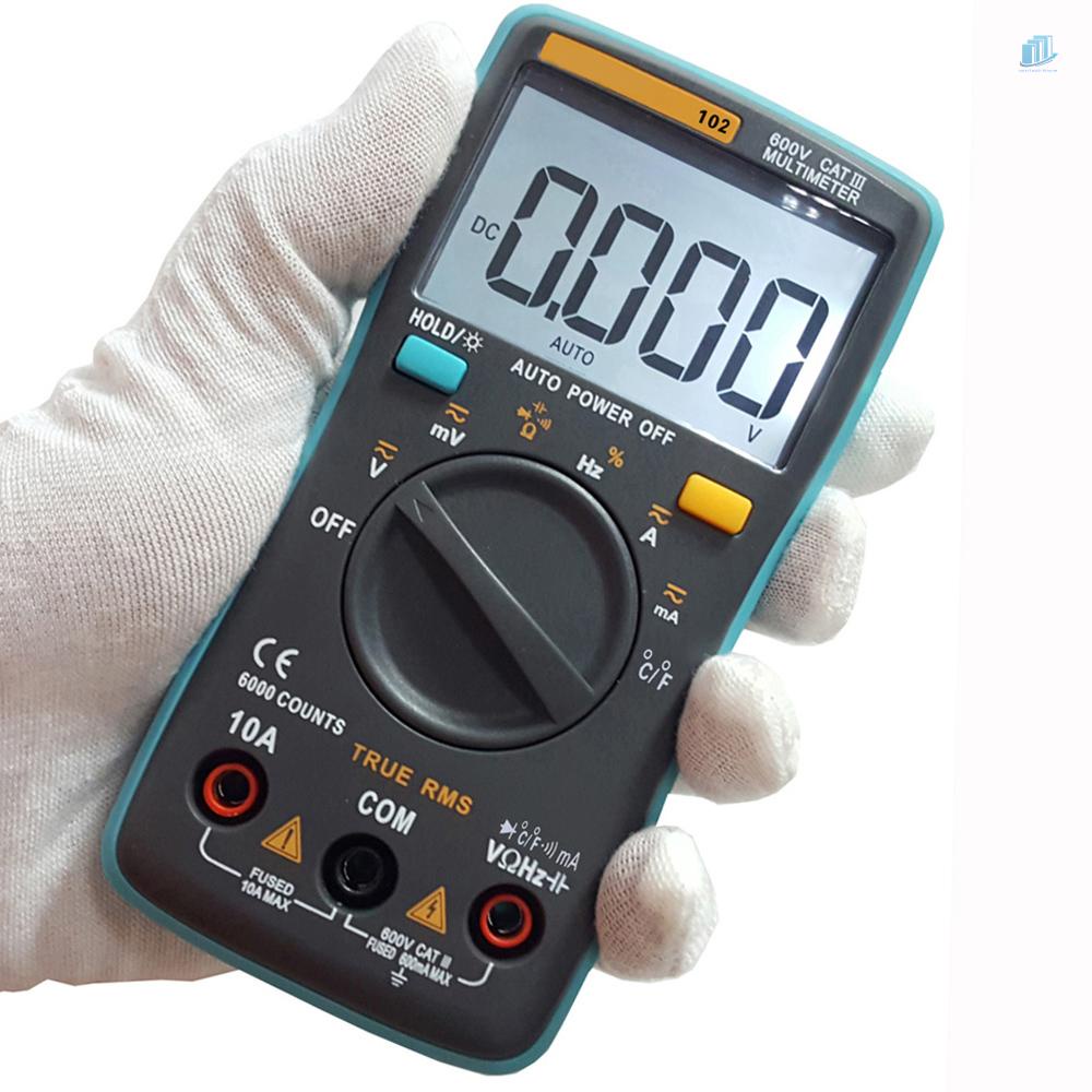 Vạn Năng Kế Kỹ Thuật Số RM102 True RMS Màn Hình LCD DMM DC AC Tự Động Đo Điện Áp (s2mwvn)