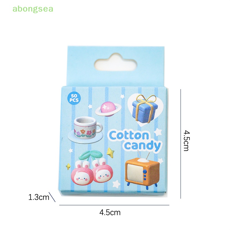 Bộ 50 Sticker Hình Marshmallow Động Vật Dễ Thương Dùng Để Trang Trí Album / Điện Thoại / Sổ Tay