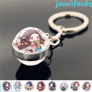 Jenifderdz Slayer Móc Khóa Kính Hai Mặt Cosplay Chống Đỡ Móc Khóa Thời Gian|Mặt Dây Chuyền Hợp Thời Trang Kamado Tanjirou Quay Mặt Trăng Kimetsu No Yaiba Tomioka Giyuu Kamado Nezuko Kính Bóng Móc Khóa