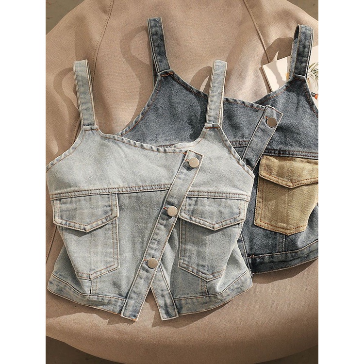 Áo Denim Không Tay Phong Cách Thời Trang Mới 2023 Cho Nữ