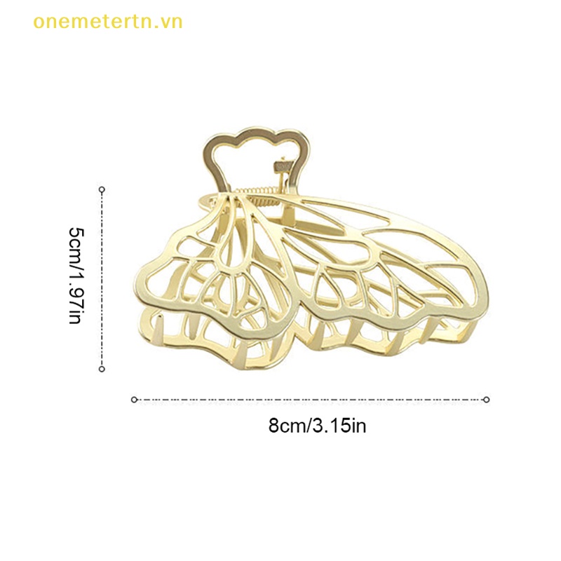 Kẹp Tóc Hình Bướm Bằng Kim Loại Màu Vàng Phong Cách Vintage Thanh Lịch