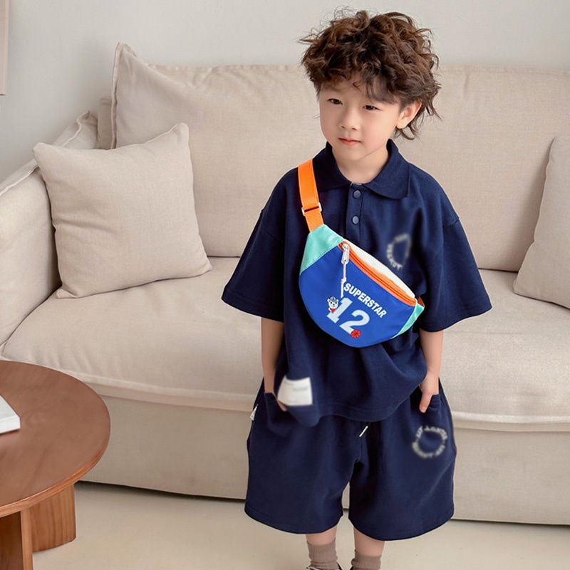 Túi Đeo Chéo Trước Ngực In Chữ Phong Cách Hàn Quốc Màu Sắc Dành Cho Trẻ Em