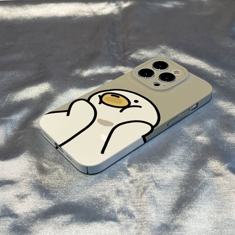 Ốp Điện Thoại Cứng Họa Tiết Hoạt Hình Chú Vịt Dễ Thương Kèm Giá Đỡ Cho Iphone12 max 13781114Cặp Găng Tay Chống Sốc 0JBW Chất Lượng Cao