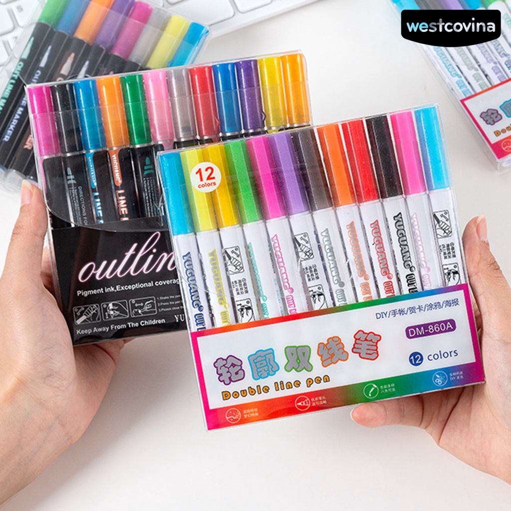 [COD]♪1 Bộ Bút Đánh Dấu Màu Sắc Tươi Sáng Không Mùi Thoải Mái DIY