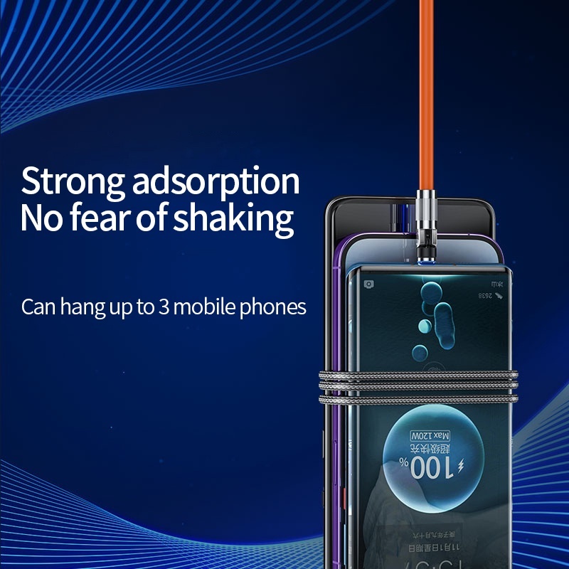 Phụ Kiện Chuyên Dụng Dành Cho 120W 6A 540 120W° Dây Cáp Sạc Nhanh Usb Type-c Bằng Silicone Có Nam Châm Chất Lượng Cao