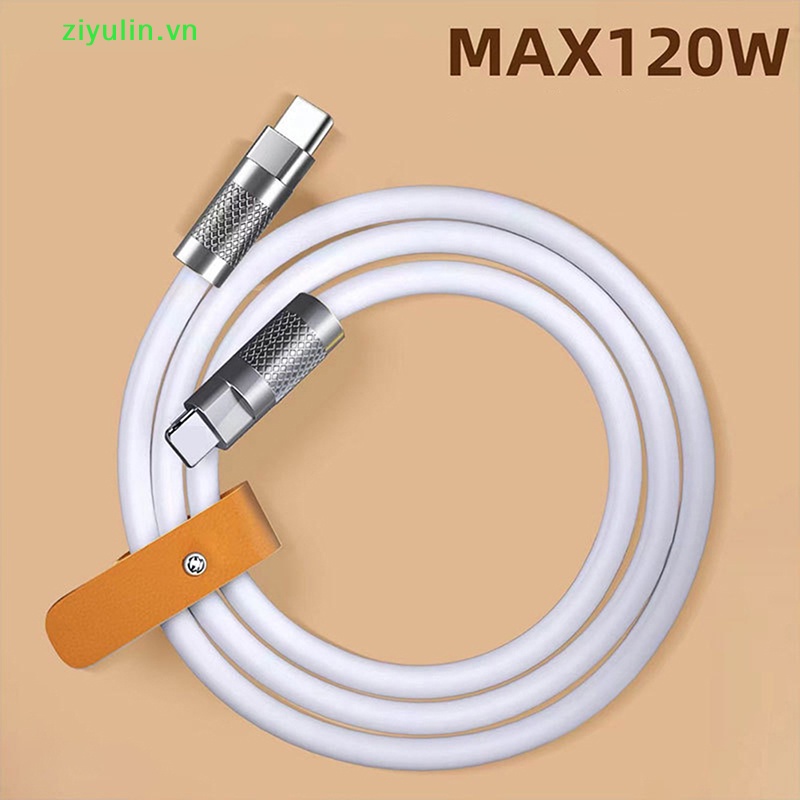 Dây Cáp Sạc Nhanh ziyulin 120W USB Type C Bằng Silicon Cho Xiaomi Huawei Samsung