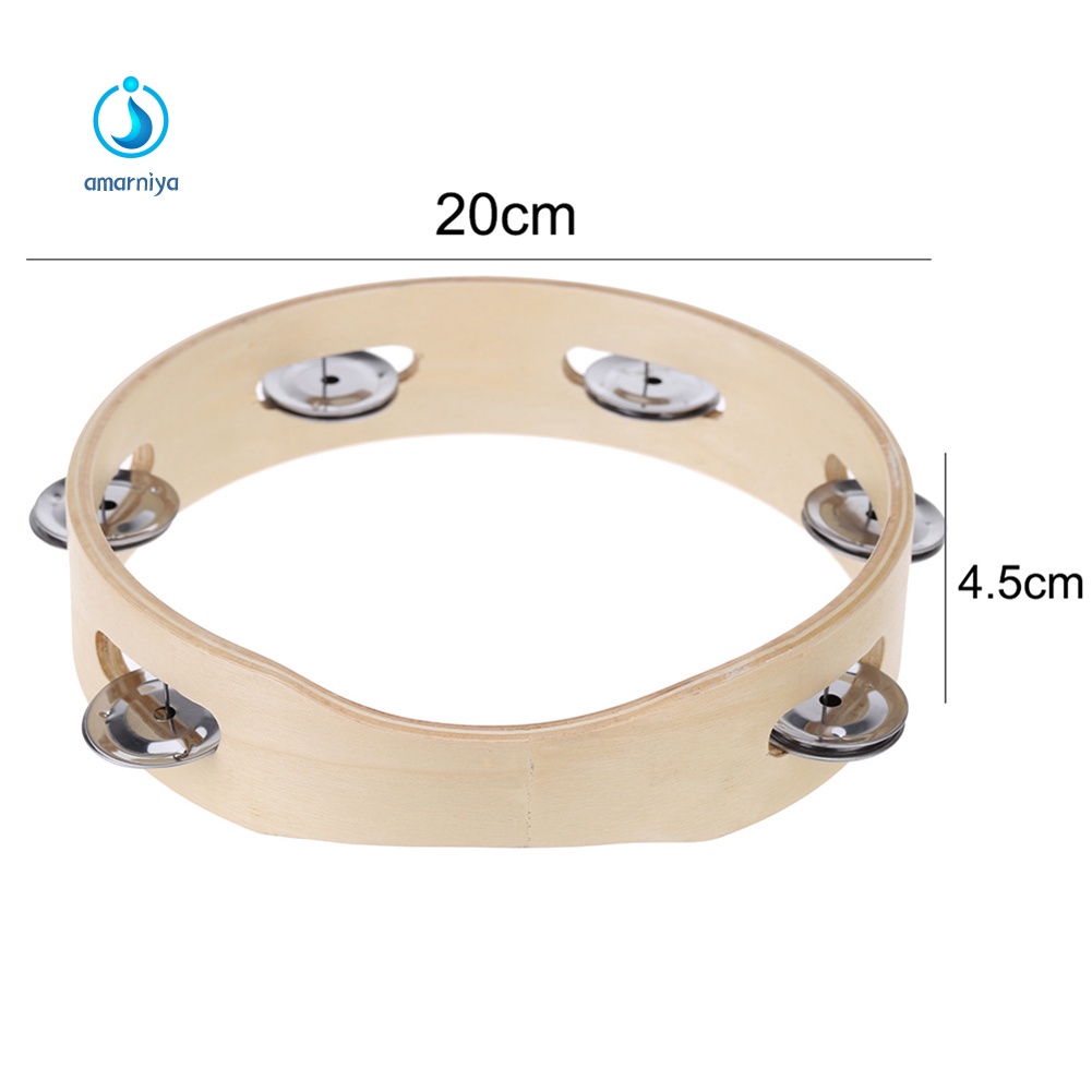 Nhạc Cụ Trống Lục Lạc Bằng Kim Loại 8 Inch Cho Trẻ Em