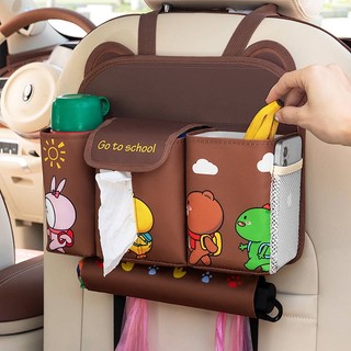 Car Trash Can Tissue Box Cartoon Rear Hanging Shopping Bags Umbrella Storage Box Car Interior Garbage Bag aI89