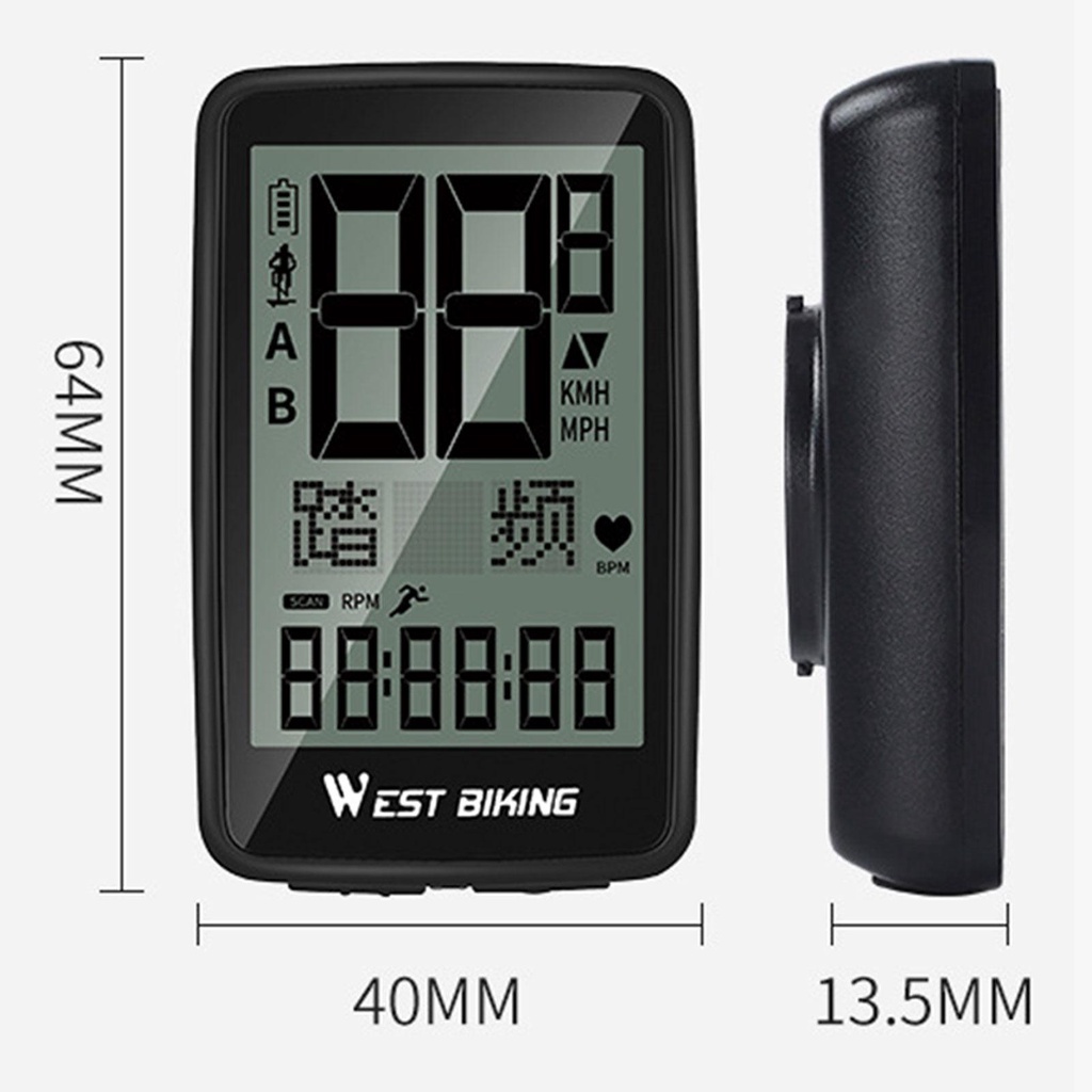 Đồng Hồ Đo Tốc Độ Không Dây USB Thiết Kế Chữ Tiếng Anh Và Trung Cho Xe Đạp