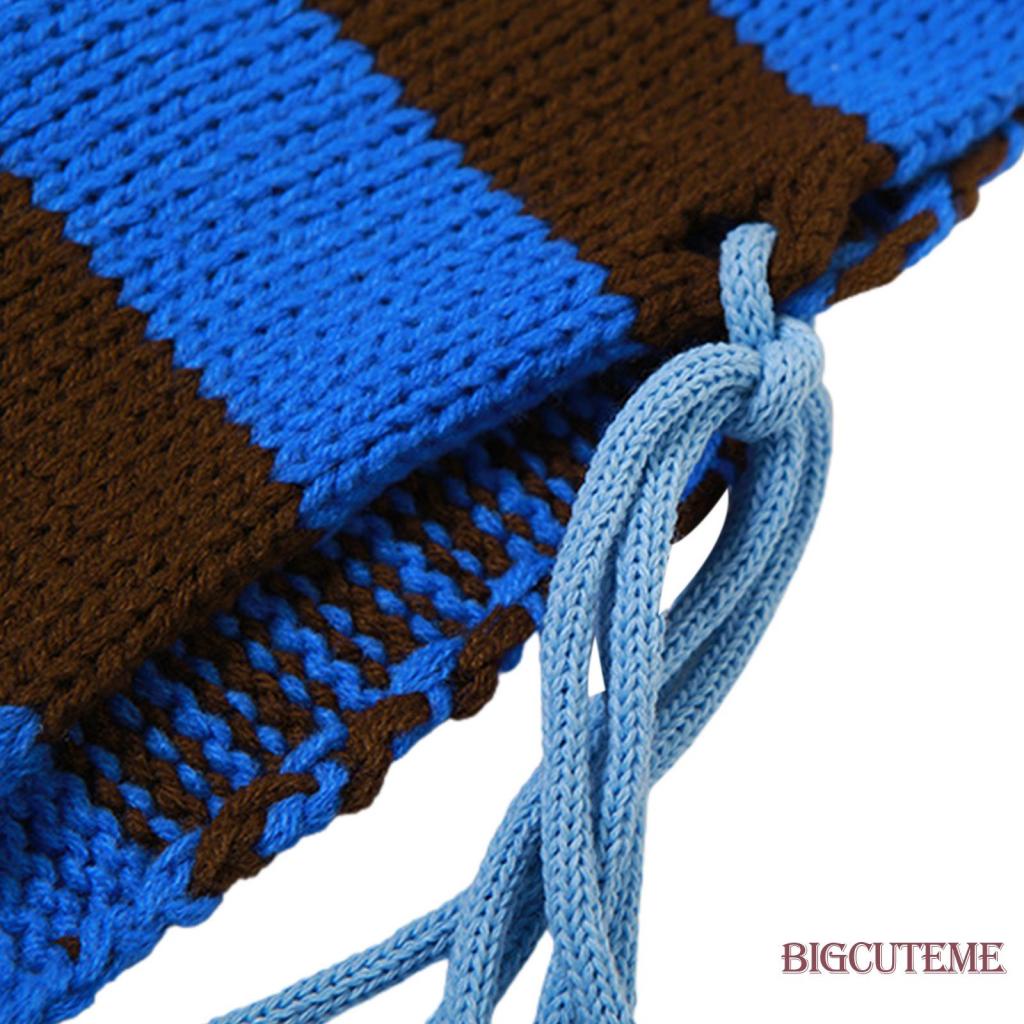 Áo Hai Dây Dệt Kim Màu Sắc Tương Phản Thời Trang Cho Nữ