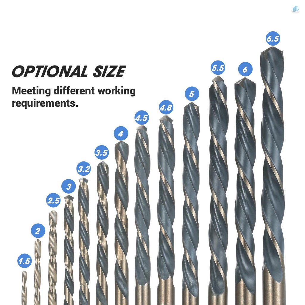 Bộ 13 Mũi Khoan Xoắn Tốc Độ Cao Bằng Thép Không Gỉ HSS Kèm Hộp Đựng Ốp