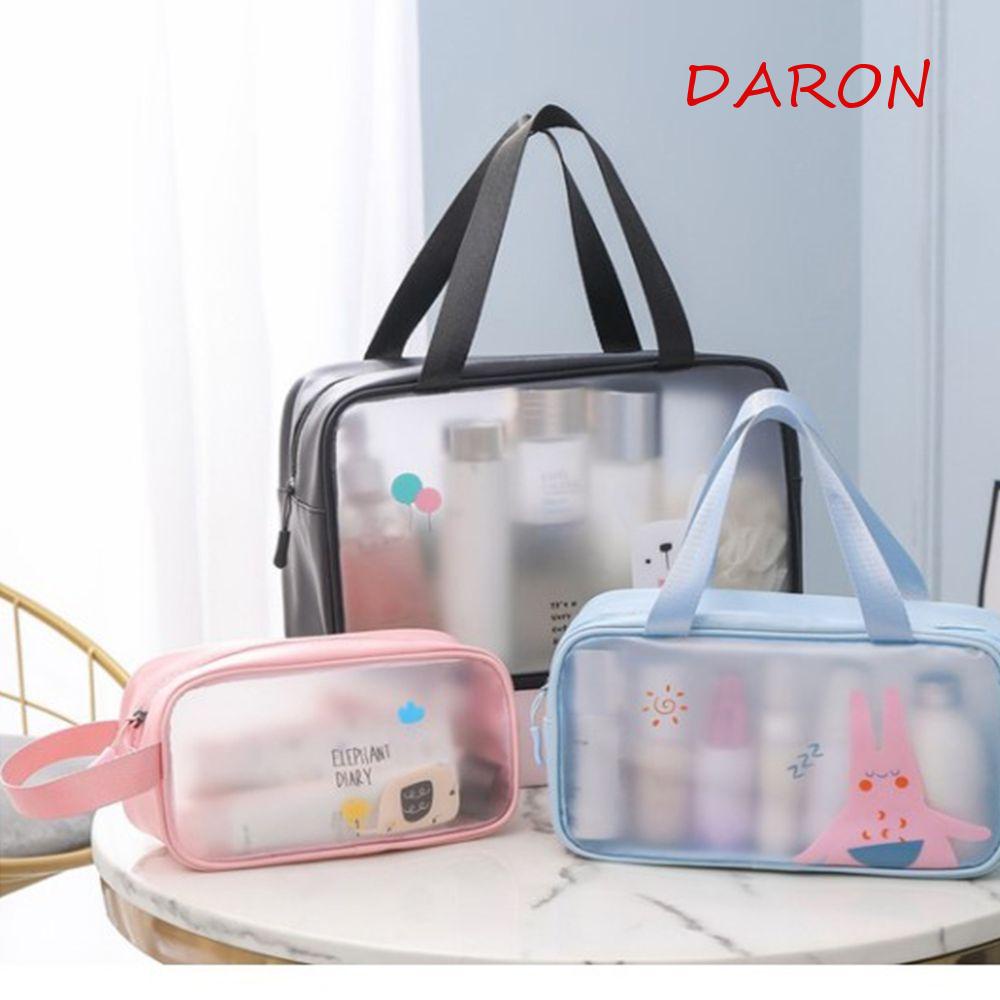 Túi Đựng Mỹ Phẩm Trong Suốt Chống Thấm Nước Có Khóa Kéo Họa Tiết Hoạt Hình Xinh Xắn