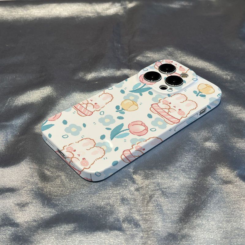 Ốp Điện Thoại Họa Tiết Thỏ Và Hoa Xinh Xắn Cho Iphone 1214 promax / 7 xr Xsiphone11 11 813 8AGB