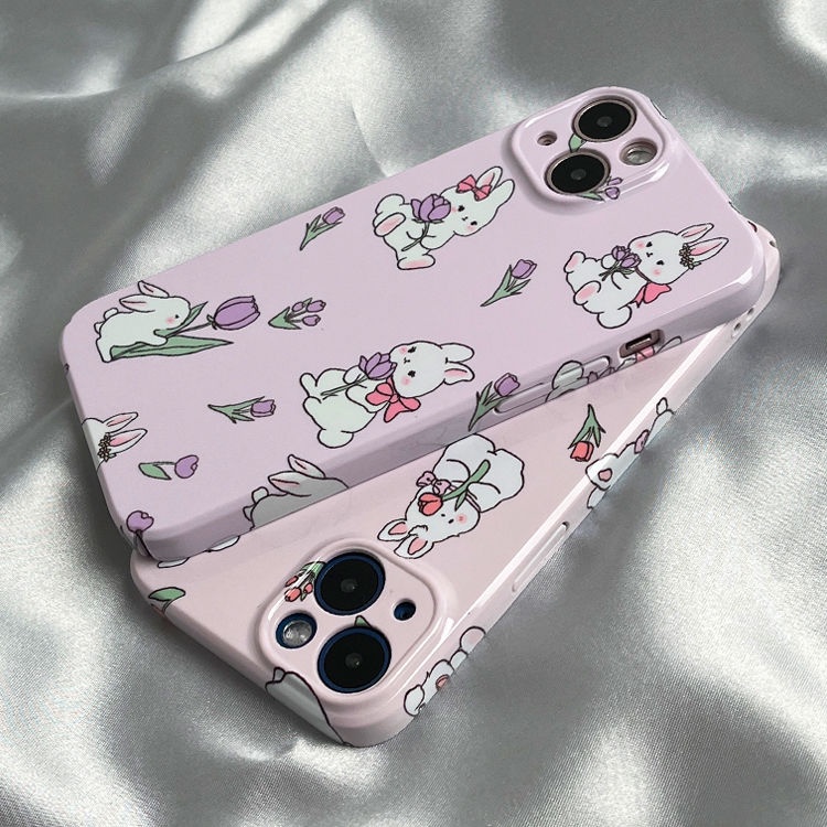 Vỏ Cứng Phim Dán Hoa Tulip111314Ốp Điện Thoại Họa Tiết Thỏ Đáng Yêu Cho Apple Iphone 14Xs