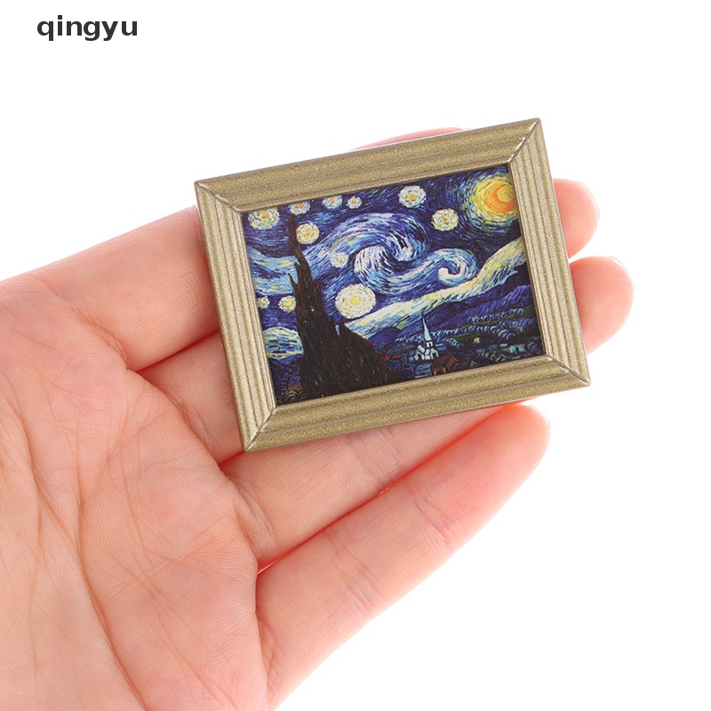 Tranh Sơn Dầu Hình Bầu Trời Sao Treo Trang Trí Nhà Búp Bê Tỉ Lệ 1: 12