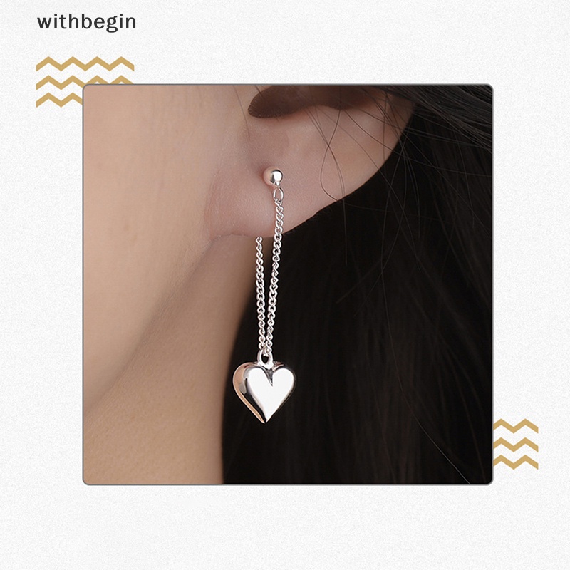 Bông Tai Mạ Bạc Hình Trái Tim Phối Tua Rua Phong Cách Cổ Điển Thời Trang Chống Dị Ứng Cho Nữ