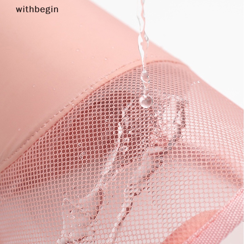 Túi Đựng Cọ Trang Điểm / Mỹ Phẩm Đứng Trong Suốt Có Khóa Kéo Mang Đi Du Lịch Tiện Lợi