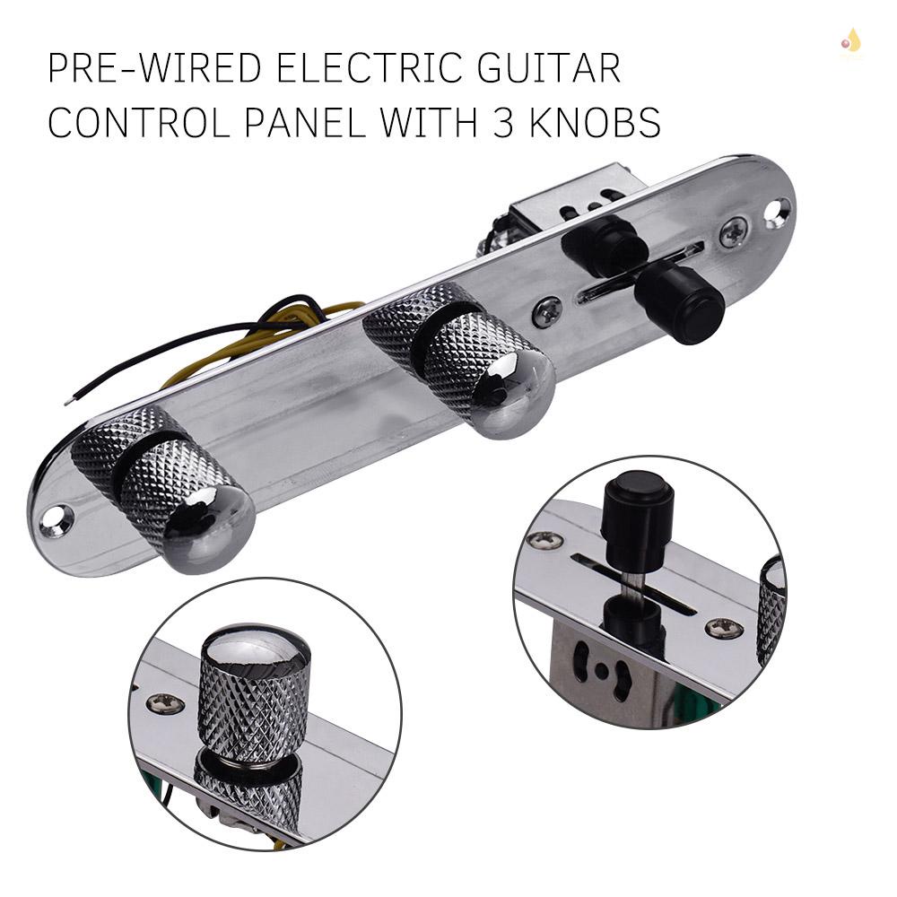 Bảng Điều Khiển + Núm Vặn Thay Thế Màu Bạc Cho Đàn Guitar