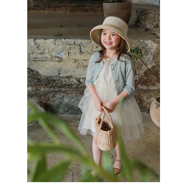 Áo Khoác Cardigan Chống Nắng Viền Ren Dễ Thương Kiểu Hàn Quốc Thời Trang Mùa Hè 2023 Cho Bé Gái