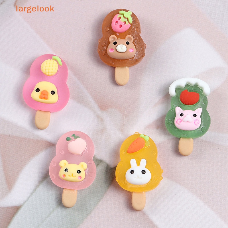 [Biglook] Bộ 3 Cây Kẹp Trang Trí Điện Thoại / Móc Khóa Hình Que Kem Bằng Resin Phát Quang DIY