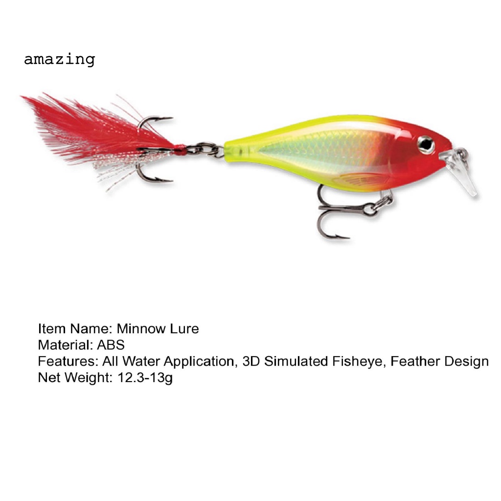 Mồi Giả Nhử Cá 3D Bằng Nhựa 12.3-13g / 8.5-9cm Gắn Kèm Móc Câu