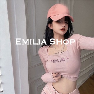 Emilia shop 2024 Áo thun crop top nữ thời trang mới a29j0l5 0101 GXVW