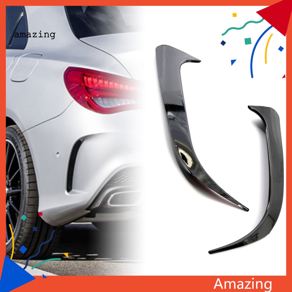 Bộ 2 Khung Viền Lỗ Thông Khí Bằng ABS Màu Đen Chống Mòn Trang Trí Cho Mercedes-Benz CLA200 / 220 / CLA250 2014-2018