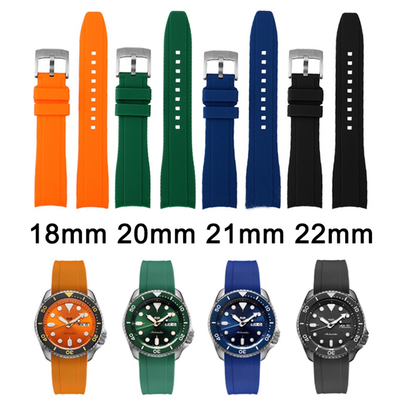 Dây Đeo Tay Thay Thế Bằng Cao Su Mềm Cong Chống Nước Cho Citizen 18mm 20mm 21mm 22mm