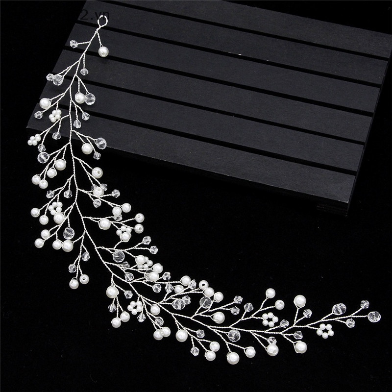 {Timebomb} Băng Đô Đính Ngọc Trai Thủ Công Thời Trang Cho Cô Dâu Trong Tiệc Cưới.