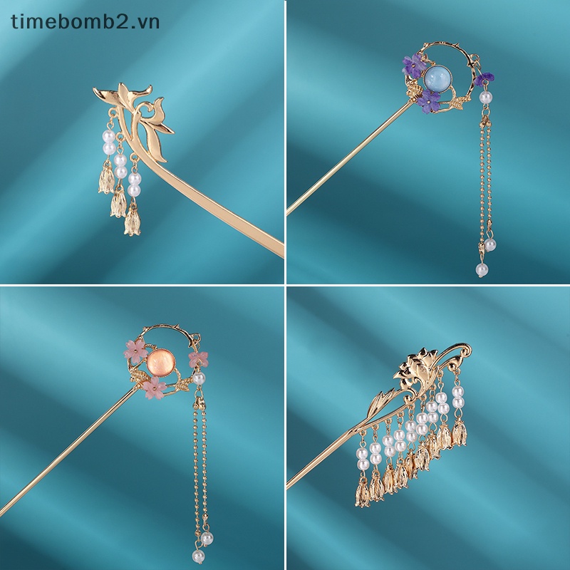 Trâm Cài Tóc Kim Loại Tráng Men Phong Cách Hanfu Trung Hoa Cổ Điển Cho Nữ