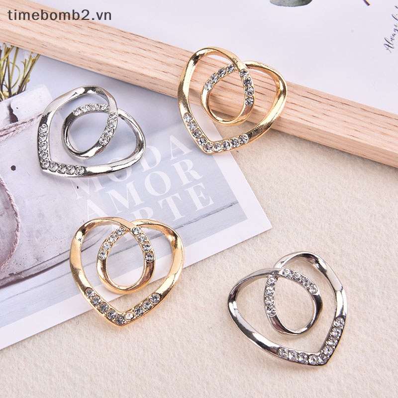 {Timebomb} Ghim Cài Khăn Choàng Lụa Pha Lê Hình Trái Tim Cho Nữ