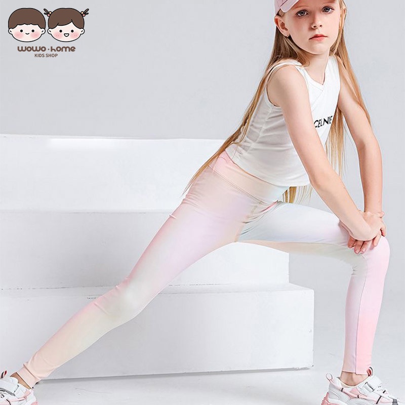 Quần Legging Tập Yoga In Hình Cá Mập Cho Bé Gái