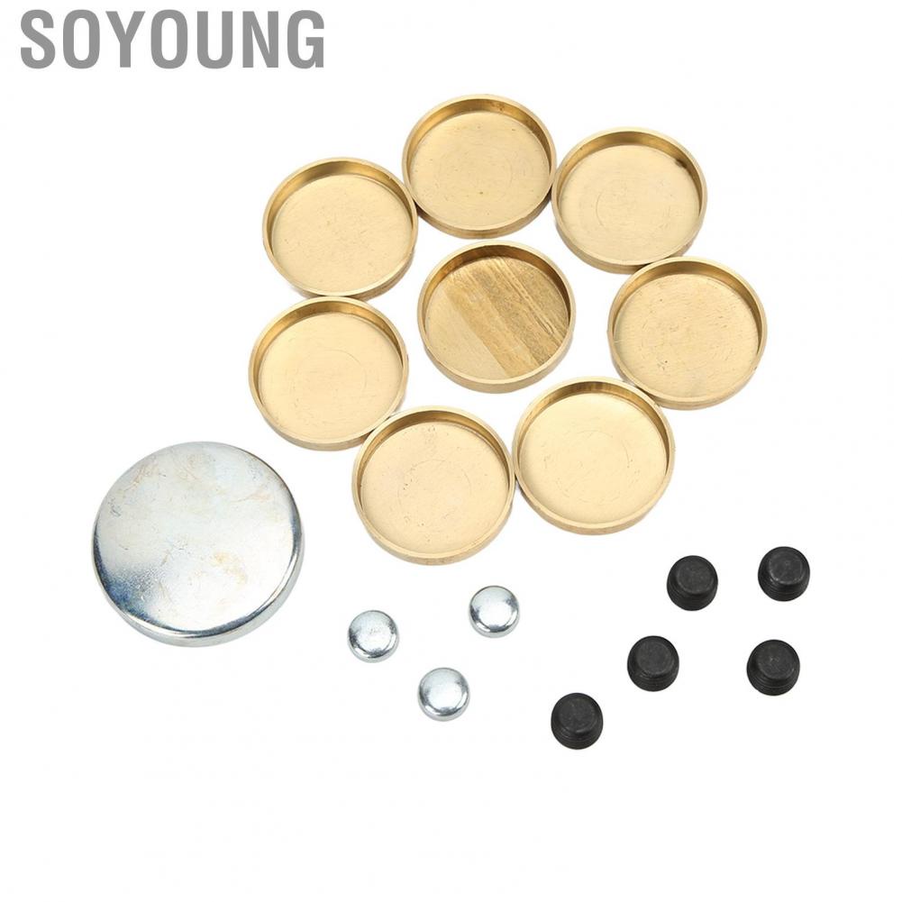 Soyoung Freeze Plug Kit for Dorman 567‑001 Rustproof Stable High Strength Brass Replacement Chevy Small Block 283ci 305ci 327ci