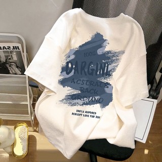 Áo Thun 100% Cotton Tay Ngắn Cổ Tròn In Họa Tiết Retro Hàn Quốc Thời Trang Mùa Hè Cho Nữ